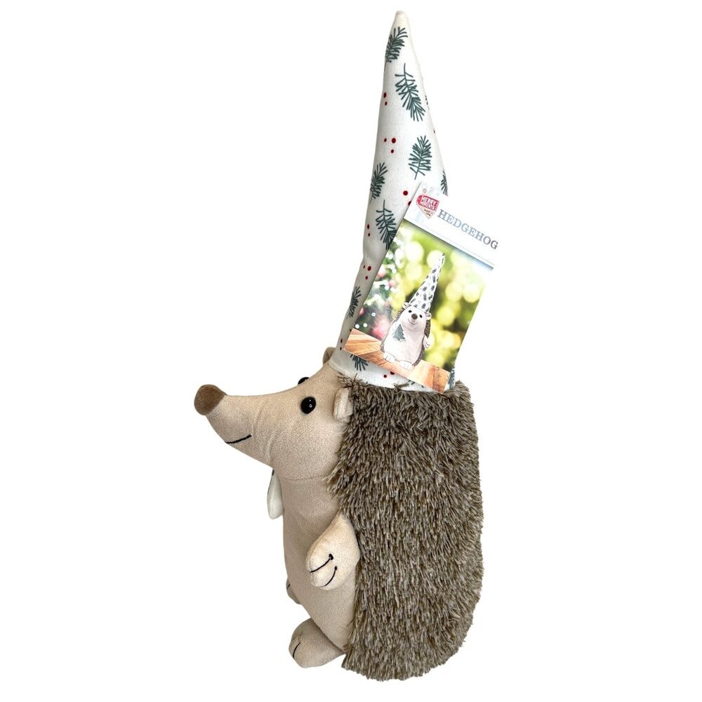 Merry Moments Holiday Christmas 18" Hedgehog Gnome Plush Toy Winter Tree GIFT - Picture 5 of 10